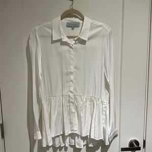 Tuckernuck White Pleated Blouse